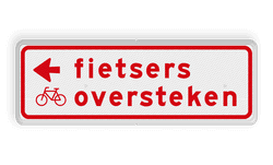 Verkeersbord RVV BW07l 600x200mm - Fietsers oversteken