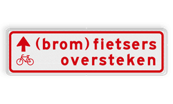 Verkeersbord RVV BW08b 700x200mm - (brom)fietsers oversteken