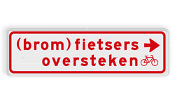 Verkeersbord RVV BW08r 700x200mm - (brom)fietsers oversteken