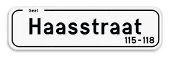 Straatnaambord België 7:2 + Stad/Gemeente - ondertekst