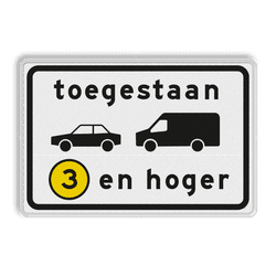 Verkeersbord RVV C22a1 - Onderbord - Milieuzone auto en busje