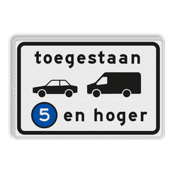 Verkeersbord RVV C22a3 - Onderbord - Milieuzone auto en busje