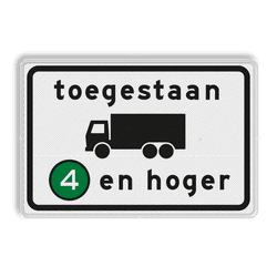 Verkeersbord RVV C22a4 - Onderbord - Milieuzone vrachtauto's