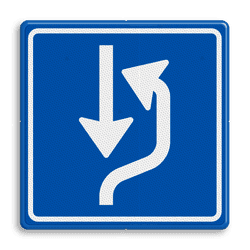 Verkeersbord RVV L20 - uitwijkplaats, passeerhaven rechts - reflecterend