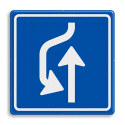 Verkeersbord RVV L21 - uitwijkplaats, passeerhaven links - reflecterend