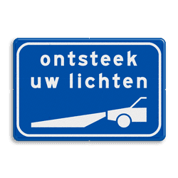 Verkeersbord RVV L202 - Ontsteek uw lampen