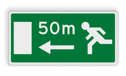 Verkeersbord RVV L19l - Dichtstbijzijnde uitgang links