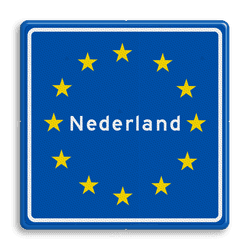 Verkeersbord RVV L403 - Grensbord Nederland