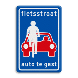 Verkeersbord RVV L51b - Begin fietsstraat, auto te gast