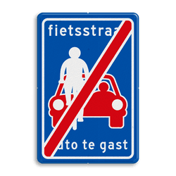 Verkeersbord RVV L51e - einde Fietsstraat
