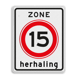 Verkeersbord RVV A0115zbh zone herhaling