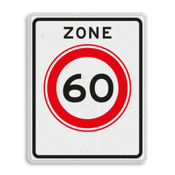 Verkeersbord RVV A01-60zb - Begin zone maximum snelheid