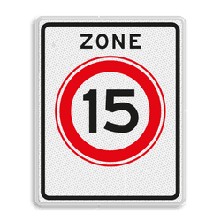 Verkeersbord RVV A0115zb zone 15 km/u