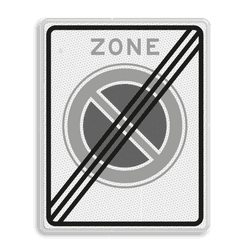 Verkeersbord RVV E01ze - einde parkeerzone - Einde parkeerzone