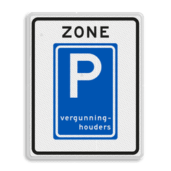 Verkeersbord RVV E09zb  - Parkeerzone vergunninghouders