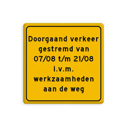Tekstbord - Eigen tekst voor onderhoud - Werk in uitvoering