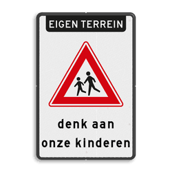 Verkeersbord RVV J21 denk aan kinderen