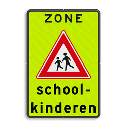 Verkeersbord Schoolzone J21 met tekst
