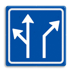 Verkeersbord RVV L04-2 - Pijlbord Voorsorteren
