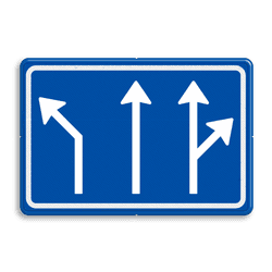 Verkeersbord RVV L04-3 - Pijlbord Voorsorteren