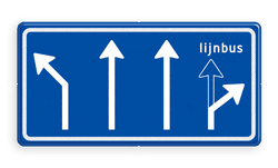 Verkeersbord RVV L04-4 - Pijlbord Voorsorteren
