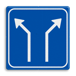 Verkeersbord RVV L06-2 - Pijlbord Splitsing