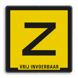 Zinkerbord DOR reflecterend - zwart/geel + tekst