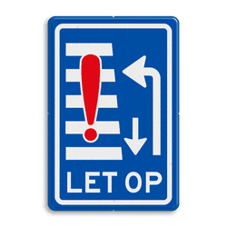 Verkeersbord RVV VR10-05 - Let op: overstekende voetgangers