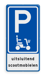 Verkeersbord E08f - parkeerplaats scootmobiel