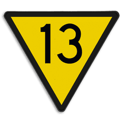 Snelheidsverminderingsbord - RS 313 - 10 of hoger - Reflecterend