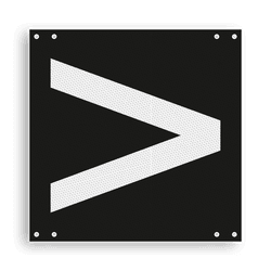 Wisselsein rechtsleidend - RS 253b - 300x300mm - Reflecterend