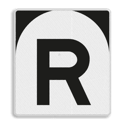 ‘R’-bord - RS 302 - 650x720mm - Reflecterend