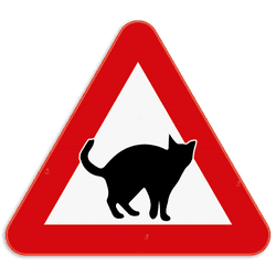 Verkeersbord SB250 - opgelet overstekende katten