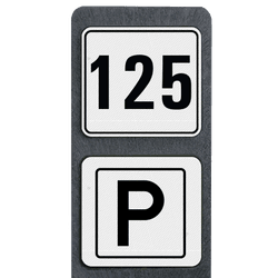 Poteau de numéro de maison avec panneau - Moderne - Parking
