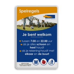 Spelregelbord rechthoek reflecterend - Gemeente Bergen