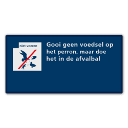Communicatiebord voederverbod - 320x160mm Reflecterend