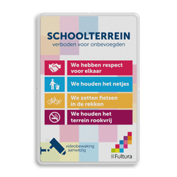 Informatiebord huisregels + logo full-colour opdruk