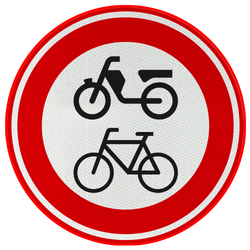 Verkeersbord RVV C15 - Gesloten voor fietsers, bromfietsers