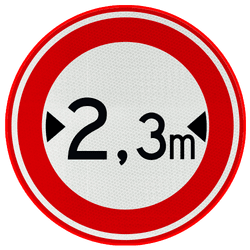 Verkeersbord RVV C18 - Gesloten voor te brede voertuigen