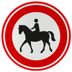Verkeersbord - Verboden voor ruiters