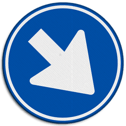 Verkeersbord RVV D02r - Gebod rechts te passeren
