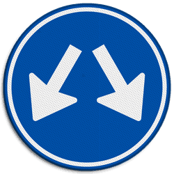 Verkeersbord RVV D03 - Gebod te passeren aan 2 zijden