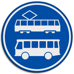 Verkeersbord RVV F17 - Rijbaan of -strook bus en tram