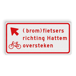 Verkeersbord RVV BW09lb - (brom)fietsers richting plaats oversteken
