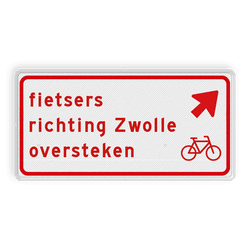 Verkeersbord RVV BW09rb - fietsers richting plaats oversteken