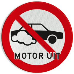 Verkeersbord Motor uitschakelen - Auto