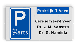 Parkeerplaatsbord E serie + eigen tekst