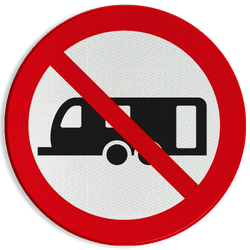 Verbodsbord - Grote caravans verboden