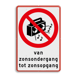 Verbodsbord - Harde muziek verboden