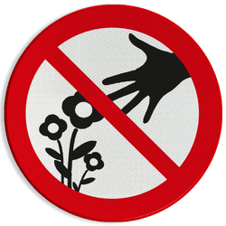 Verbodsbord - Bloemen plukken verboden